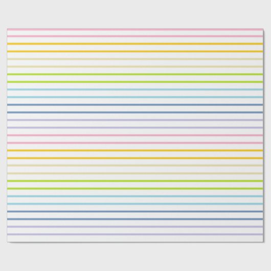 Umrissene Pastellregenbogen-Streifen Geschenkpapier (Flach)