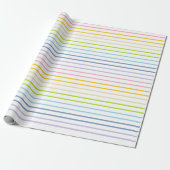 Umrissene Pastellregenbogen-Streifen Geschenkpapier (Ungerollt)