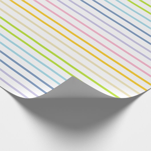 Umrissene Pastellregenbogen-Streifen Geschenkpapier (Ecke)
