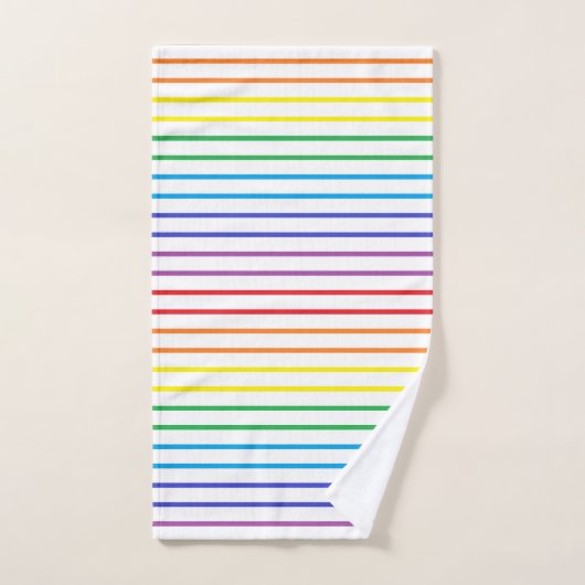 Umrissene Regenbogen-Streifen Badhandtuch Set (Handtuch)