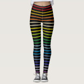 Umrissener breiterer Spektrum-Regenbogen Stripes Leggings (Vorderseite)