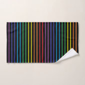 Umrissener Regenbogen Stripes Schwarzes Badhandtuch Set (Handtuch)