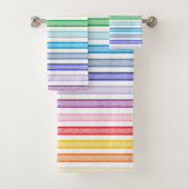 Umrissener Streifen-breiterer Spektrum-Regenbogen Badhandtuch Set (Insitu)