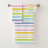 Umrissener Streifen-Pastell-Regenbogen Badhandtuch Set (Insitu)
