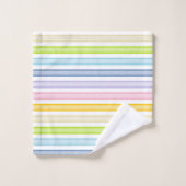 Umrissener Streifen-Pastell-Regenbogen Badhandtuch Set (Waschlappen)