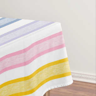 Umrissener Streifen-Pastell-Regenbogen Tischdecke