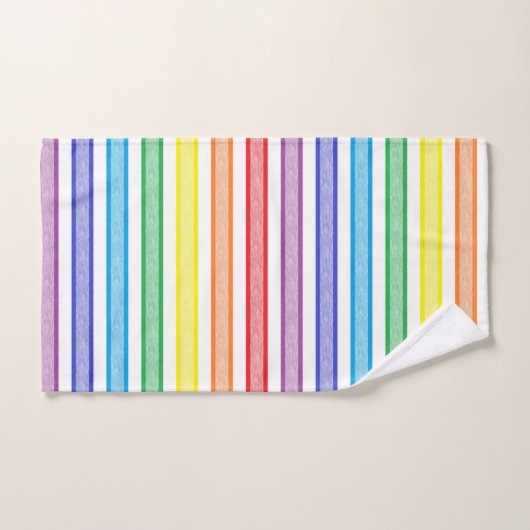 Umrissener Streifen-Regenbogen Badhandtuch Set (Handtuch)