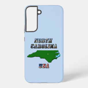 Umrisskarte von North Carolina, Foto & US-Flaggent Samsung Galaxy Hülle