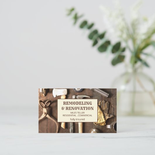 Umrüstwerkzeuge für Holzkörner Visitenkarte (Stehend Vorderseite)