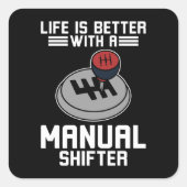 Umschalt des Handlaufwerks Quadratischer Aufkleber (Vorderseite)