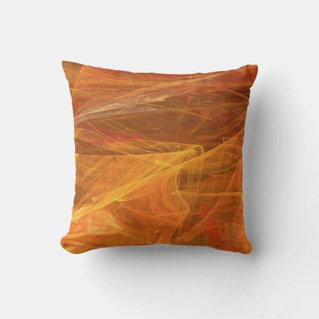 Umschaltbares abstraktes strukturiertes orange kissen (Vorderseite)