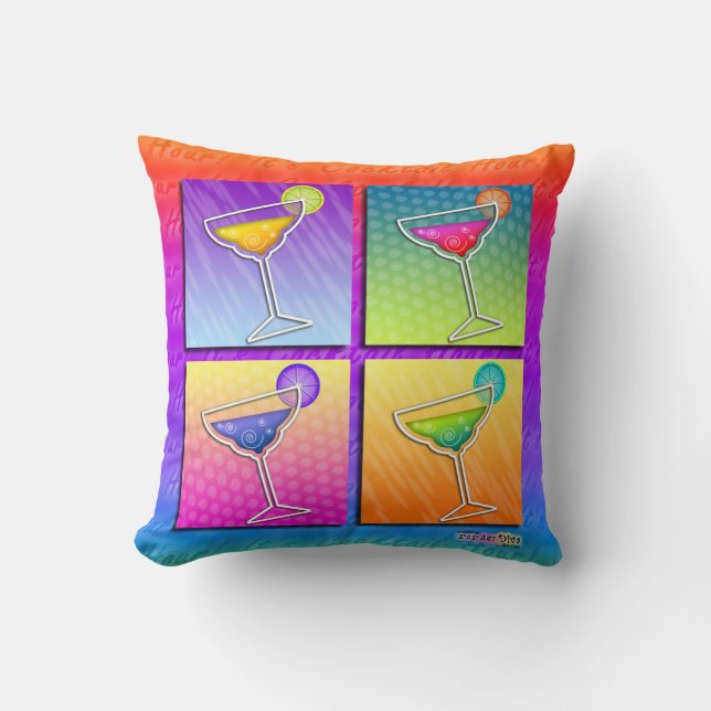 UMSCHALTBARES Pop-Kunstmargaritas-Amerikaner MoJo Kissen (Vorderseite)