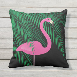 Umschaltbares rosa und schwarzes Flamingo-Kissen 1 Kissen Für Draußen