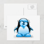 Umschalten von Cold Blue Tux Postkarte (Vorne/Hinten)