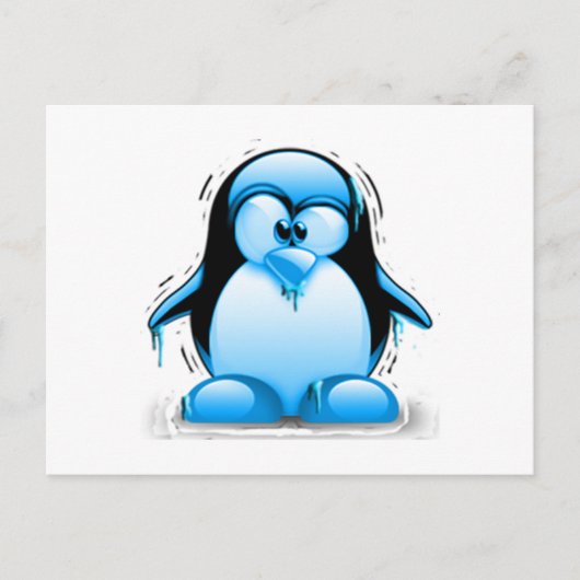 Umschalten von Cold Blue Tux Postkarte (Vorderseite)