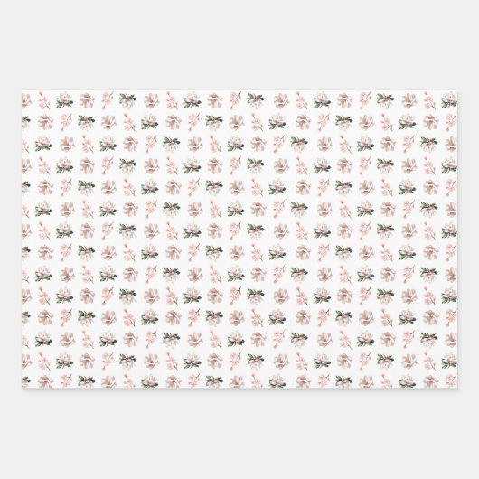 Umschlag (3 Blätter) - Magnolias Umschlagpapier Geschenkpapier Set (Vorderseite)