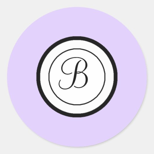 Umschlag Aufkleber-Aufkleber für Lavendel, Monogra Runder Aufkleber (Vorderseite)