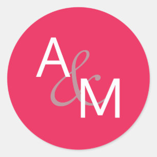 Umschlag Aufkleber aus Korallenrosa und Weißes Mon