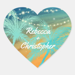 Umschlag Aufkleber bei Hochzeiten am Strand | Aqua