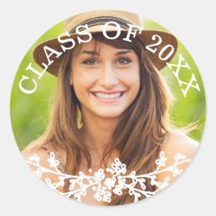 Umschlag Aufkleber der Blumenchic-Abschluss-Klasse