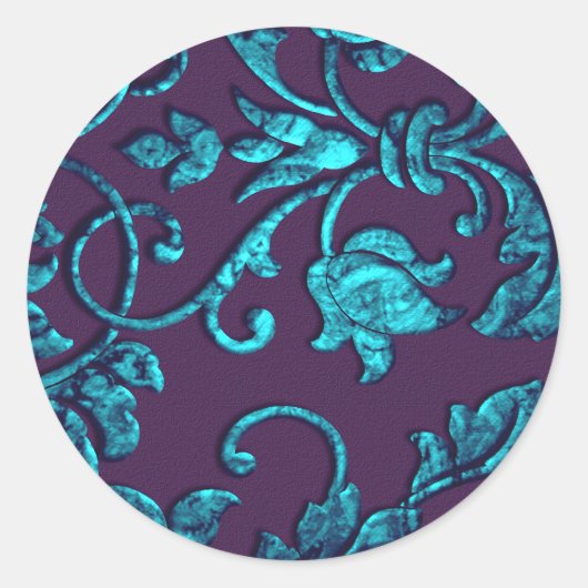 Umschlag Aufkleber Eggplant und Türkis (Vorderseite)