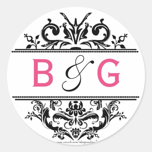 Umschlag Aufkleber für das Schwarz-Rosa-Wappen (Vorderseite)