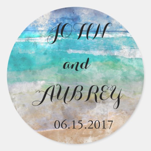 Umschlag Aufkleber für Hochzeiten am Strand oder i (Vorderseite)