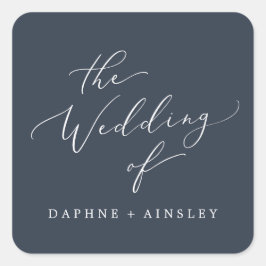 Umschlag Aufkleber für Hochzeiten in Woodland Navy