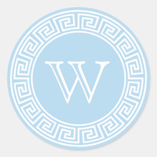 Umschlag Aufkleber für Monogramme mit hellblauem g (Vorderseite)