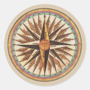 Umschlag Aufkleber für Vintage Nautic Compass Aufk