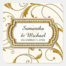 Umschlag Aufkleber Glam Old Hollywood Regency Blac