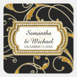 Umschlag Aufkleber Glam Old Hollywood Regency Blac