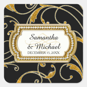 Umschlag Aufkleber Glam Old Hollywood Regency Blac