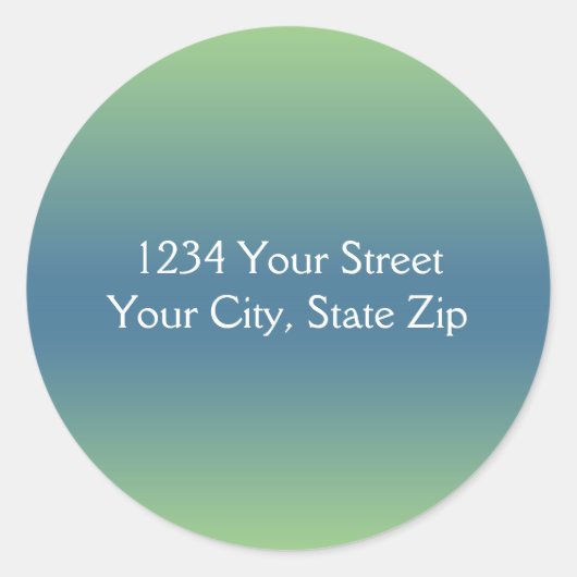 Umschlag Aufkleber Grün und Blau mit Adresse (Vorderseite)