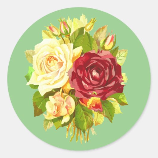 Umschlag Aufkleber mit Aufklebern in Blumenrot und (Vorderseite)