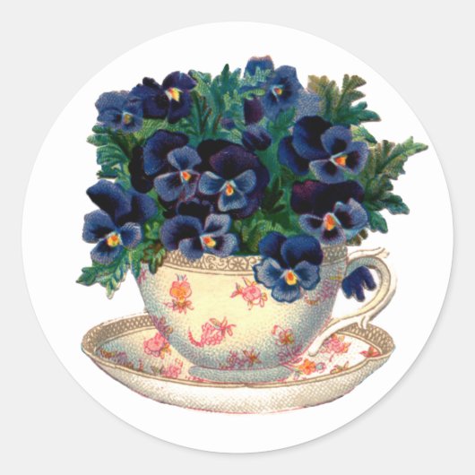 UMSCHLAG AUFKLEBER MIT BLUME UND TEACUP (Vorderseite)