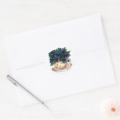 UMSCHLAG AUFKLEBER MIT BLUME UND TEACUP (Umschlag)