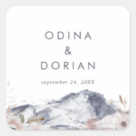 Umschlag Aufkleber mit einfachen Blumenbergen