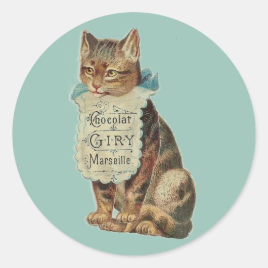 UMSCHLAG AUFKLEBER MIT VINTAGER CAT-ILLUSTRATION (Vorderseite)