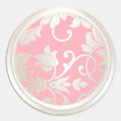 Umschlag Aufkleber "Pink and Pearl Damask" (Vorderseite)