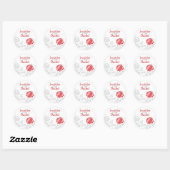 Umschlag Aufkleber Red and Gray Damask (Blatt)