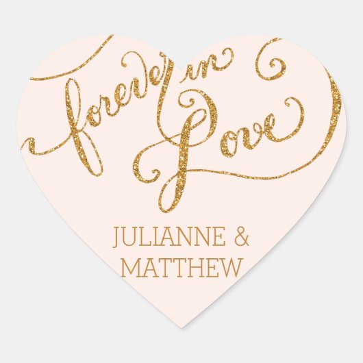 Umschlag Aufkleber Script Forever in Liebe Gold Gl (Vorderseite)