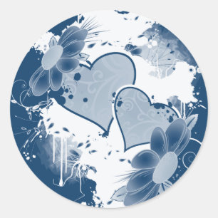 Umschlag Aufkleber-Sticker für Herz und Blume Runder Aufkleber