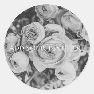 UMSCHLAG AUFKLEBER STICKER: PEONIEN (B + W)