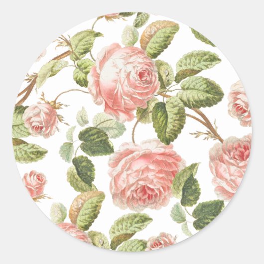 UMSCHLAG AUFKLEBER STICKER: VINTAGE ROSE (Vorderseite)