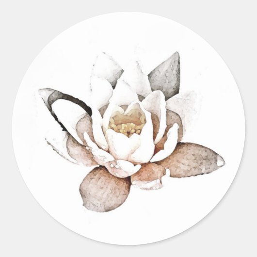 UMSCHLAG AUFKLEBER STICKER : WEISS LOTUS (Vorderseite)