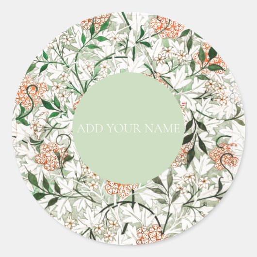 UMSCHLAG AUFKLEBER STICKER : WILLIAM MORRIS : JASM (Vorderseite)