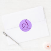 Umschlag Aufkleber: Subtile Monogramm (Lila) Runder Aufkleber (Umschlag)