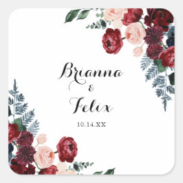 Umschlag Aufkleber von Hochzeiten in Burgund Pink 