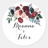 Umschlag Aufkleber von Hochzeiten in Burgund Pink (Vorderseite)